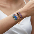 1 Card Pack Bohemian Style Natural Stone Irregular Beaded Zodiac Bracelet Woven Chain Unisex