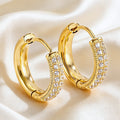 Stainless Steel Zirconia Hoop Earrings For Women