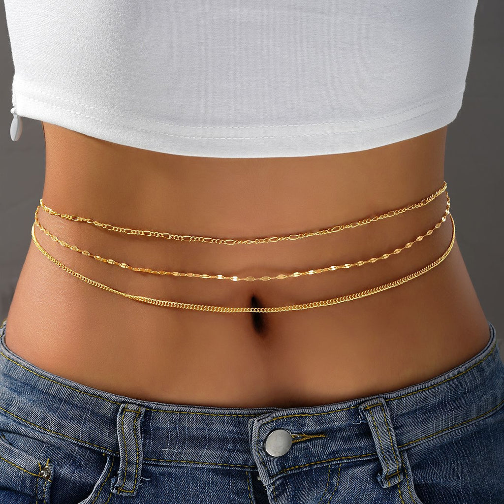 Wholesale Multilayered Belly Chain Gold Tone Waist Link For Women - Everful